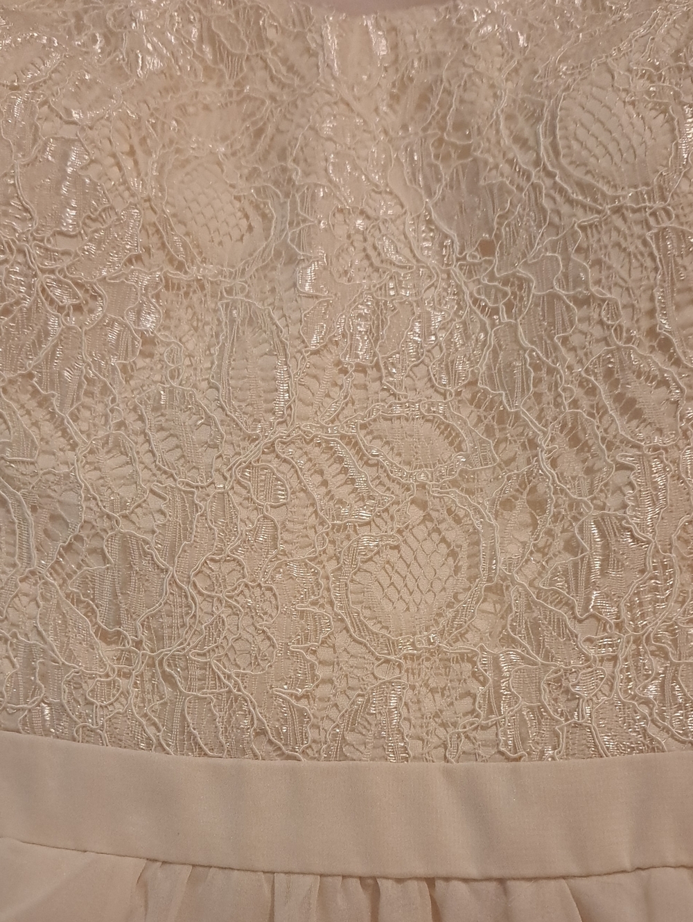 Aqua Ivory/Cream Lace Bodice Spaghetti Strap Cocktail Dress - Size 8 - Picture 6 of 7